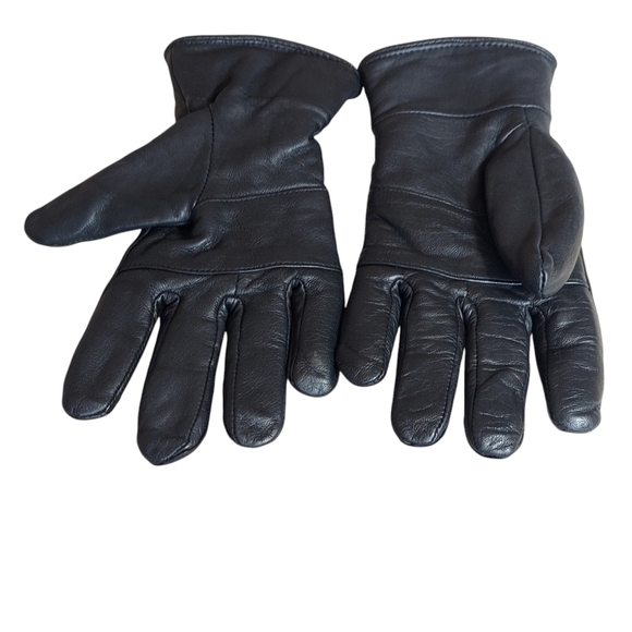 3M Thinsulate Black Leather Fleece Lined Sports Gloves Elasticized Snap Closure - Picture 11 of 16